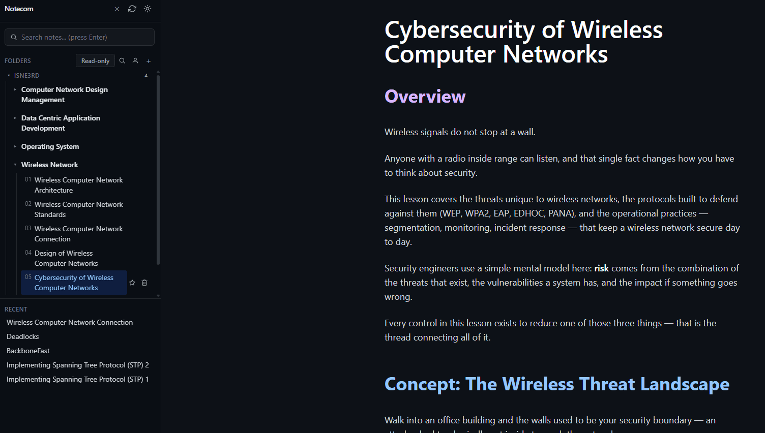 Notecom web preview